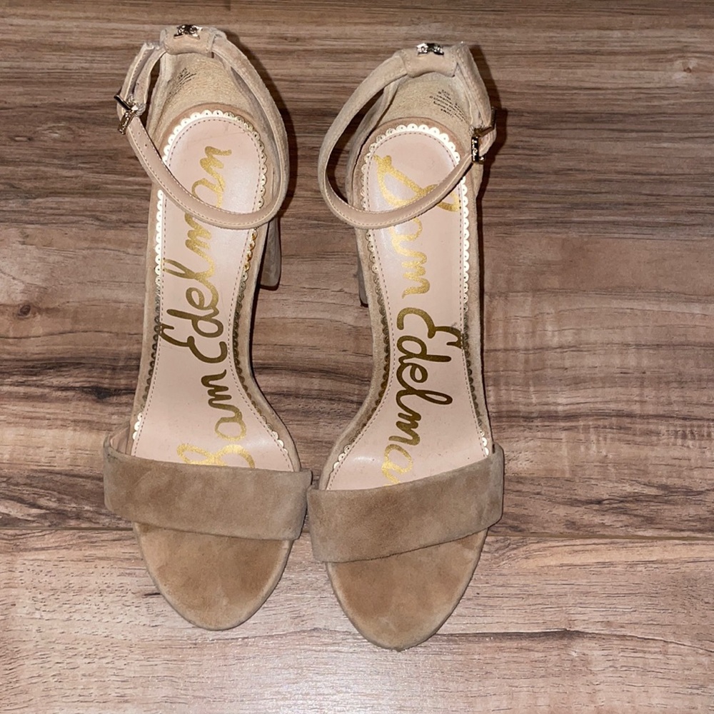 Yaro Suede Nude/Tan block heel Sam Edelman